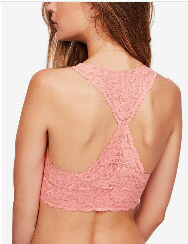 Free People Women's Galloon Racerback Bralette Pink Size X-Small