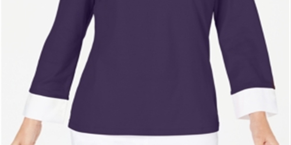 Karen Scott Women's Cotton Layered Look Top Purple Size XXL