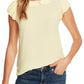CeCe Women's Collared Pleated Cap Sleeve Blouse Yellow Size Medium