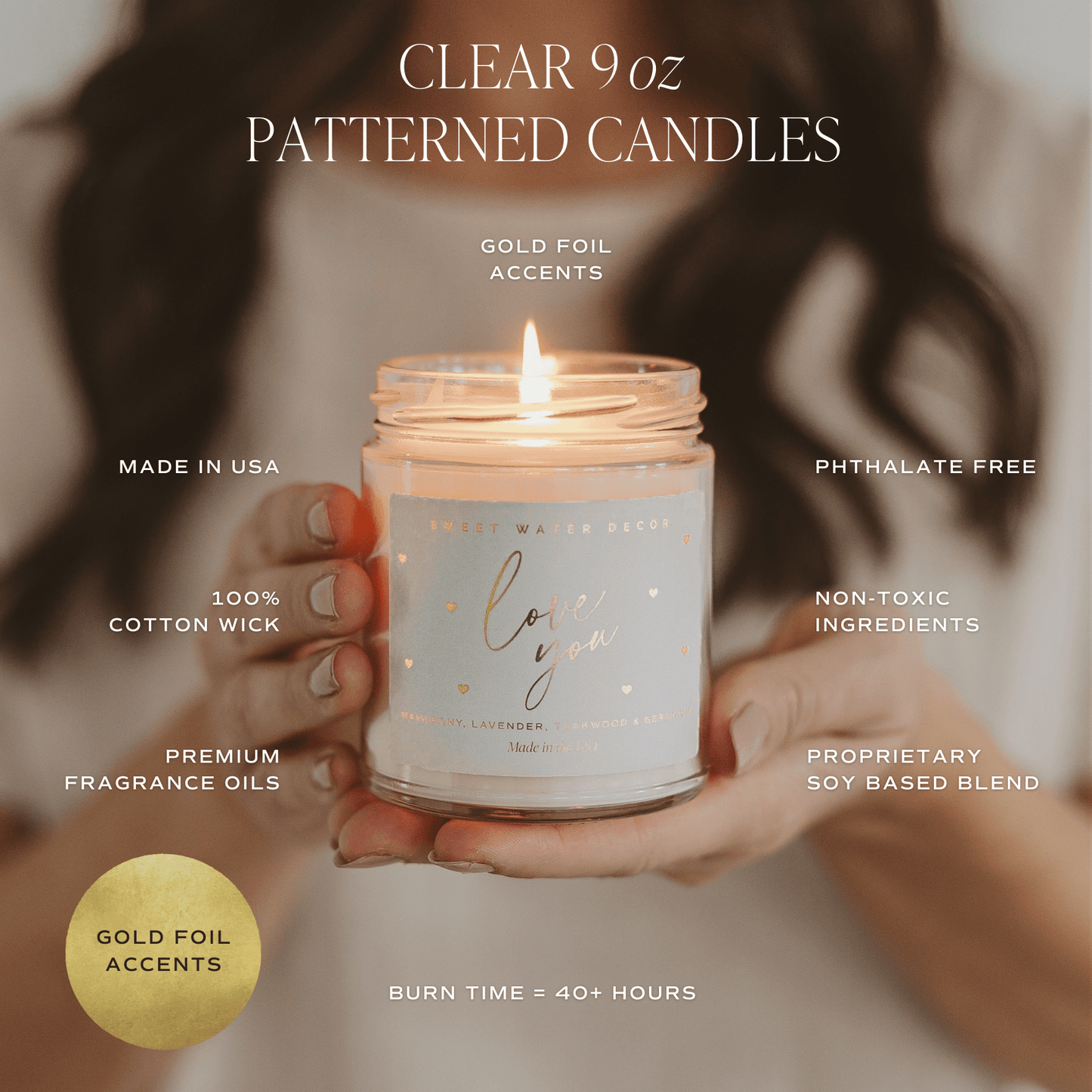 Be Still and Know Soy Candle - Clear Patterned Jar - 9 oz