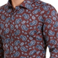 Bar III Men's Max Cotton Paisley Dress Shirt Burgundy Size S