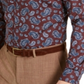 Bar III Men's Max Cotton Paisley Dress Shirt Burgundy Size S
