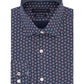 Tommy Hilfiger Men's Slim Fit Non Iron THFlex Supima Performance Stretch Print Dress Shirt Navy Size 14.5x32-33