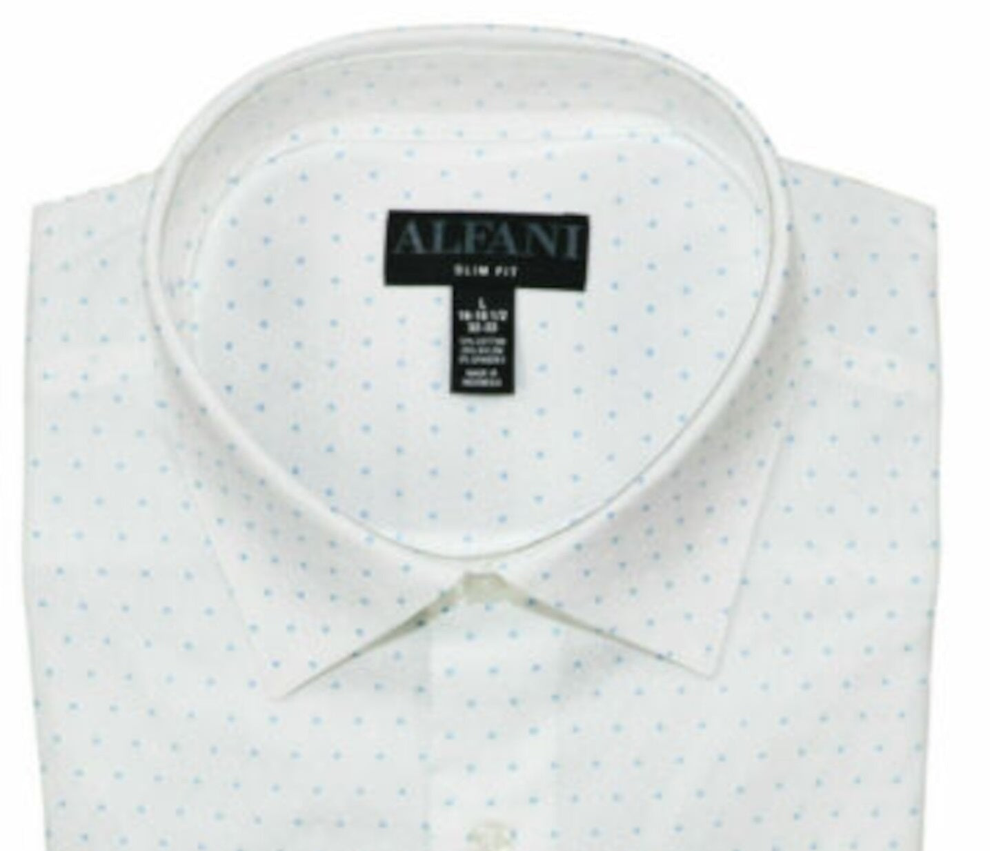 Alfani Men's White Collared Dress Shirt White Size 15.5X32-33