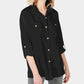 Charter Club Women's Utility Shirt Black Size Medium