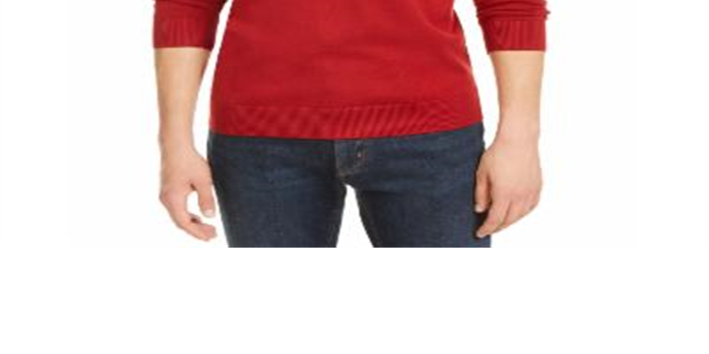 Lacoste Men's V Neck Sweater Red Size 3XL
