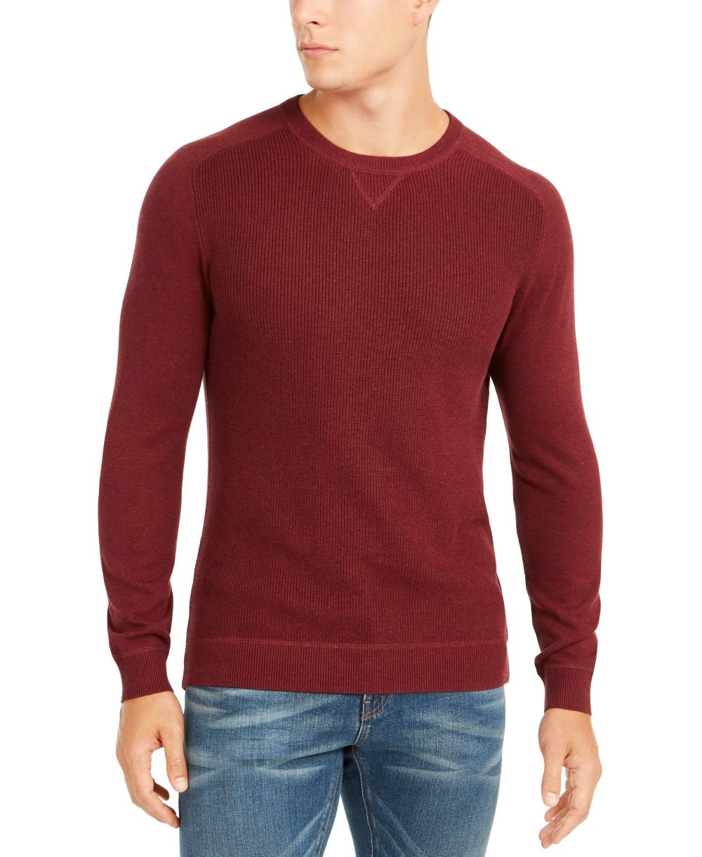 Club Room Men's Pima Cotton Crew Neck Sweater  Red Size XX-Large