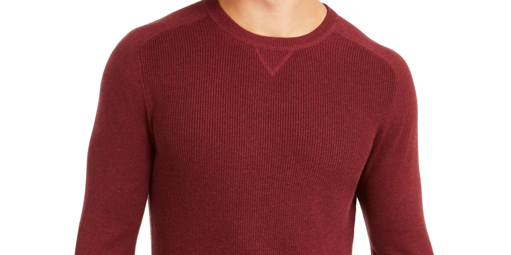 Club Room Men's Pima Cotton Crew Neck Sweater  Red Size XX-Large