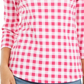Charter Club Women's Cotton Gingham Print Boat Neck Top Pink Size Small