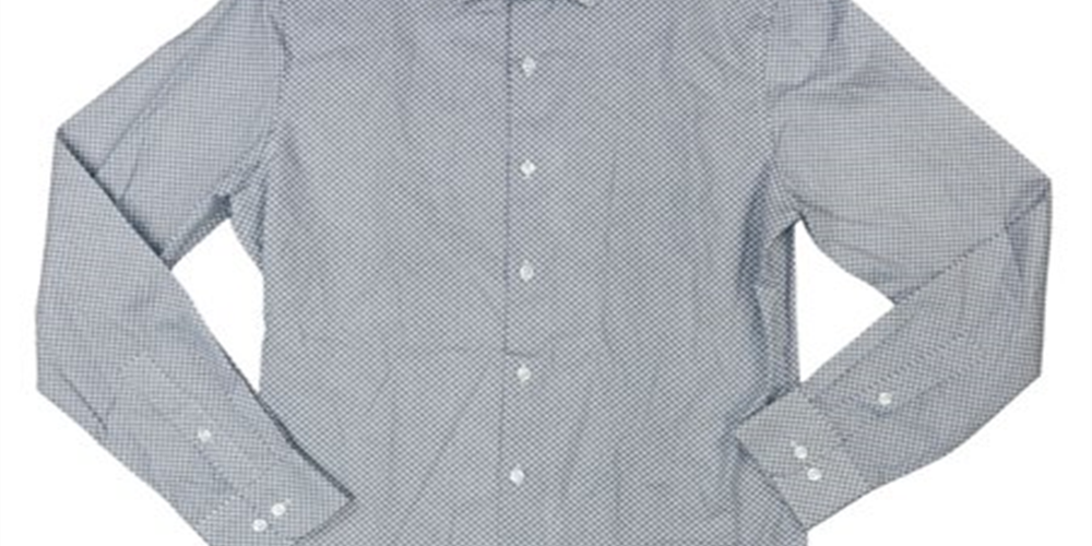 Men's Classic Floral Print Dress Shirt Navy Size L