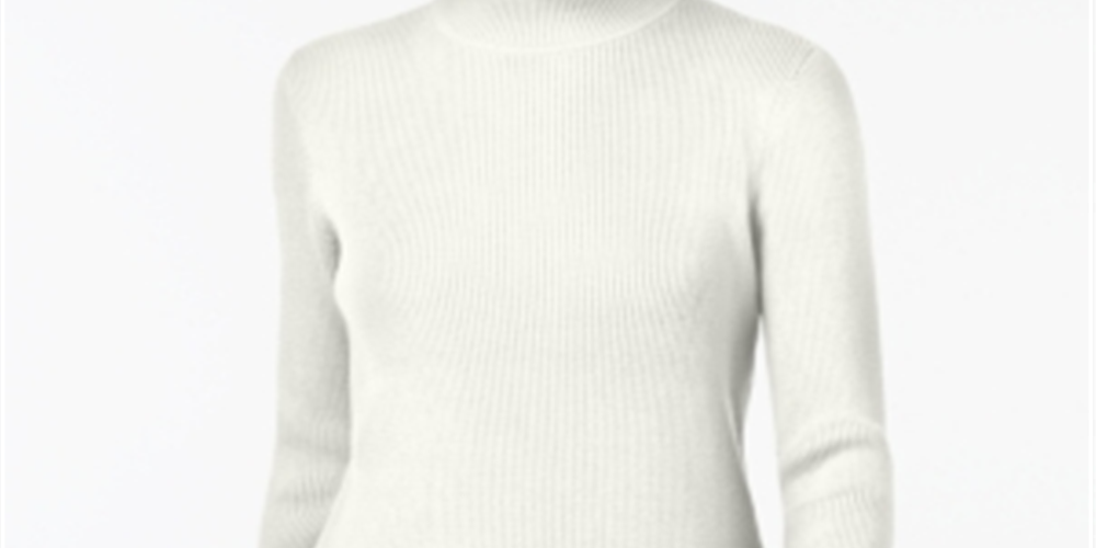 Karen Scott Women's Cotton Ribbed Mock Neck Sweater White Size Petite XL