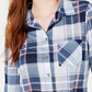Polly & Esther Juniors' Plaid Roll-Tab Shirt Blue Multi Size Small