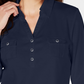 Karen Scott Women's Petite 3/4-Sleeve Polo Shirt  Navy Size Petite Small