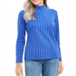 Karen Scott Women's Snowflake Dot Printed Mock Neck Top Ultra Blue Size Petite XL
