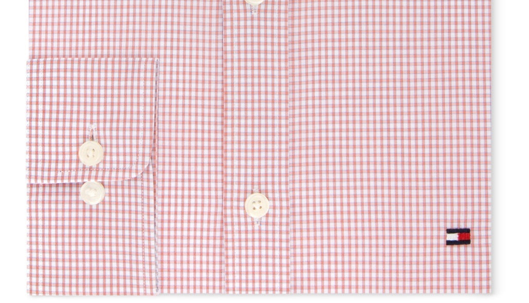 Tommy Hilfiger Men's Slim Fit Performance Stretch Dress Shirt Online Exclusive Orange Size 16X32-33
