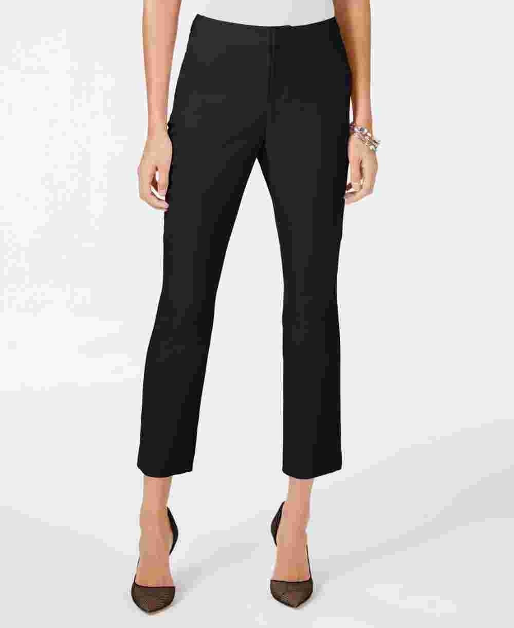 INC International Concepts Women's Black Straight Leg Wear To Work Pants Black Size 4