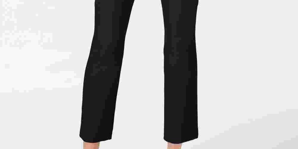 INC International Concepts Women's Black Straight Leg Wear To Work Pants Black Size 4