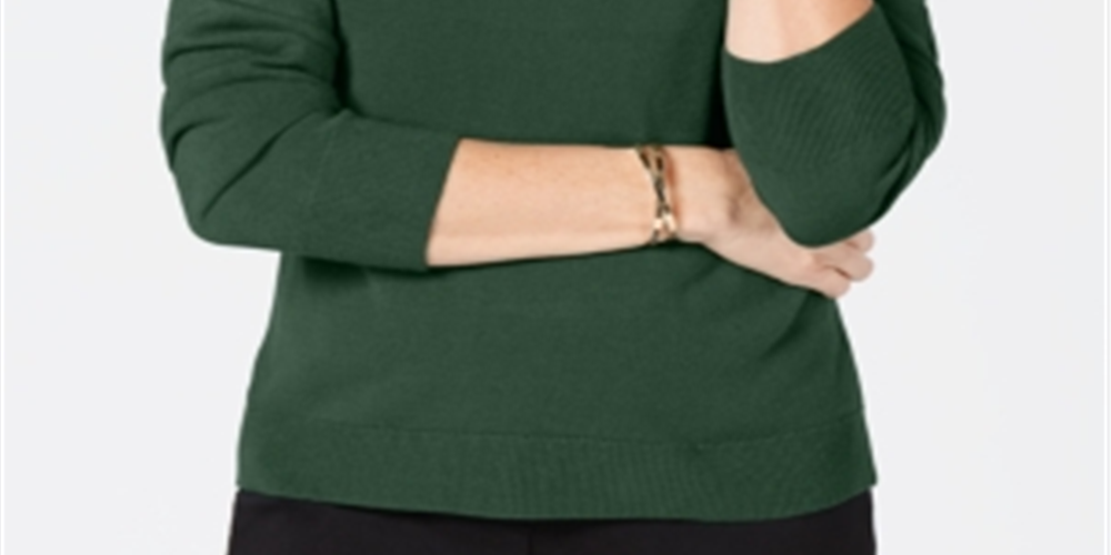 Karen Scott Women's Turtleneck Sweater Green Size X-Large
