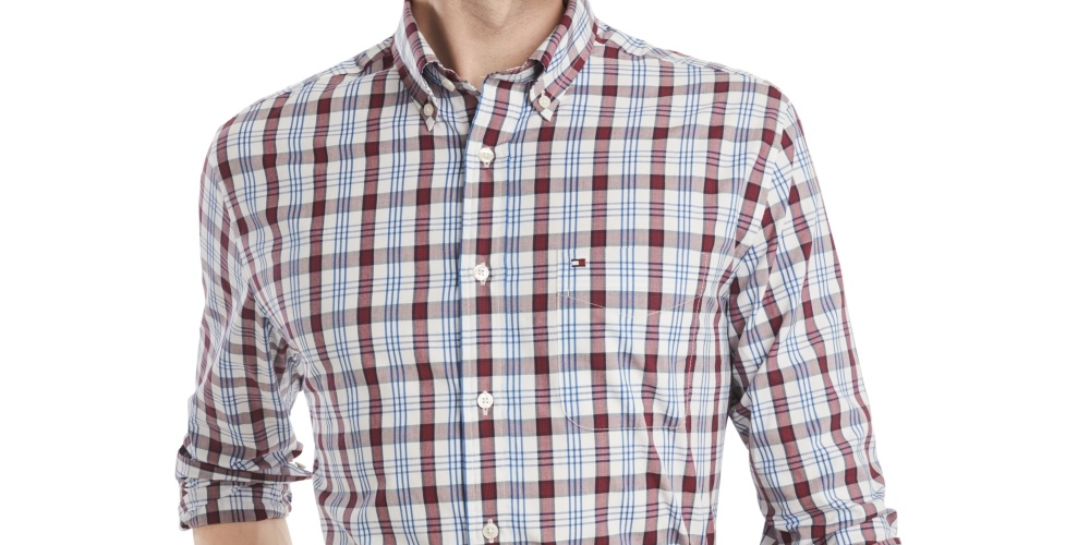 Tommy Hilfiger Men's Classic-Fit Shirt White Size Medium
