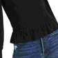 Bar III Women's Smocked Square-Neck Top Black Size Medium