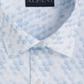 Alfani Men's Classic Light Geometic Print Dress Shirt Blue Size 14X14