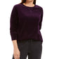 Karen Scott Women's Velour Sweatshirt Purple Size Petite Medium