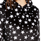 Love Tribe Junior's Star Print Plush Hoodie Black Size X-Large
