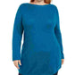 Karen Scott Women's Plus Size Curved Hem Tunic Blue Size 0X