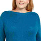 Karen Scott Women's Plus Size Curved Hem Tunic Blue Size 0X