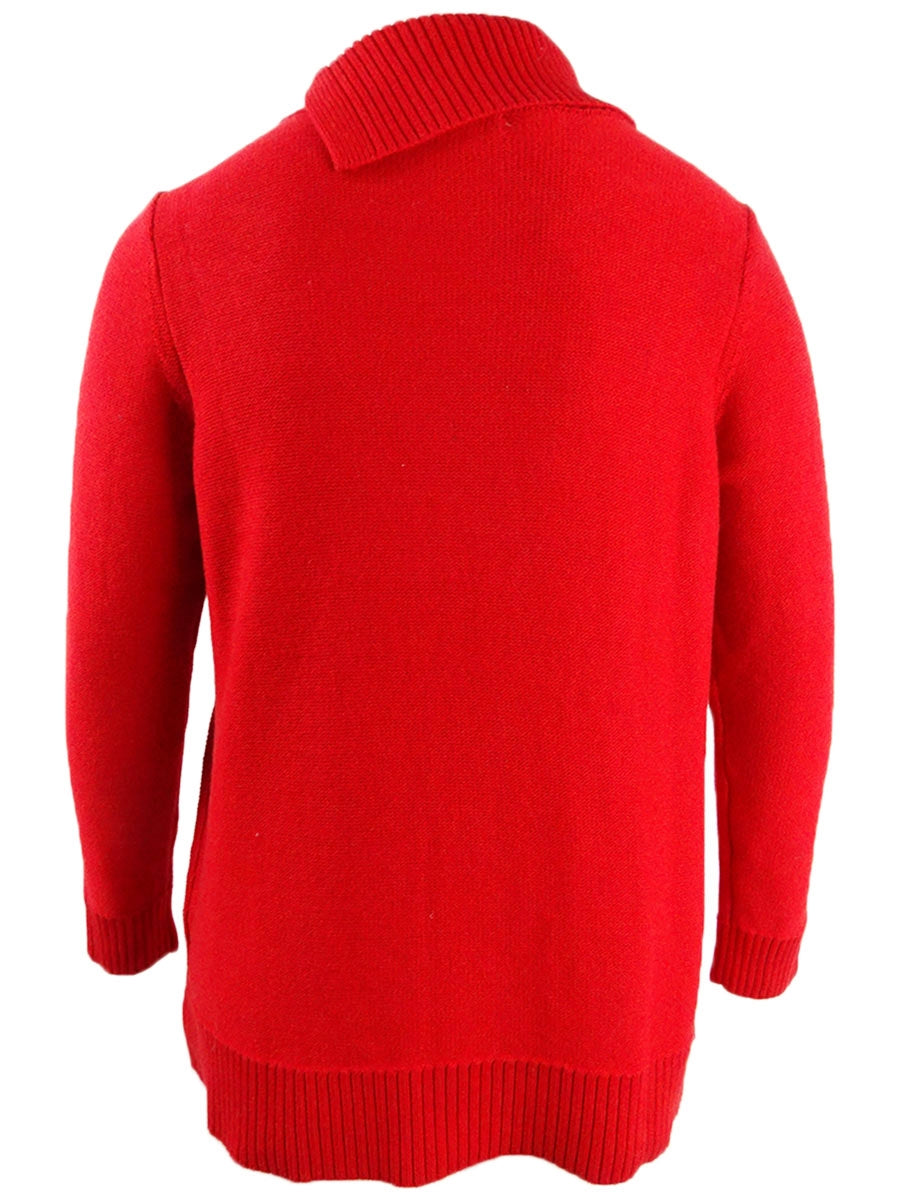 Charter Club Women's Long Sleeve Sweater Red Size Petite Small