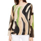 Alfani Women's Blouse Bubble Hem Printed Beige Size Small