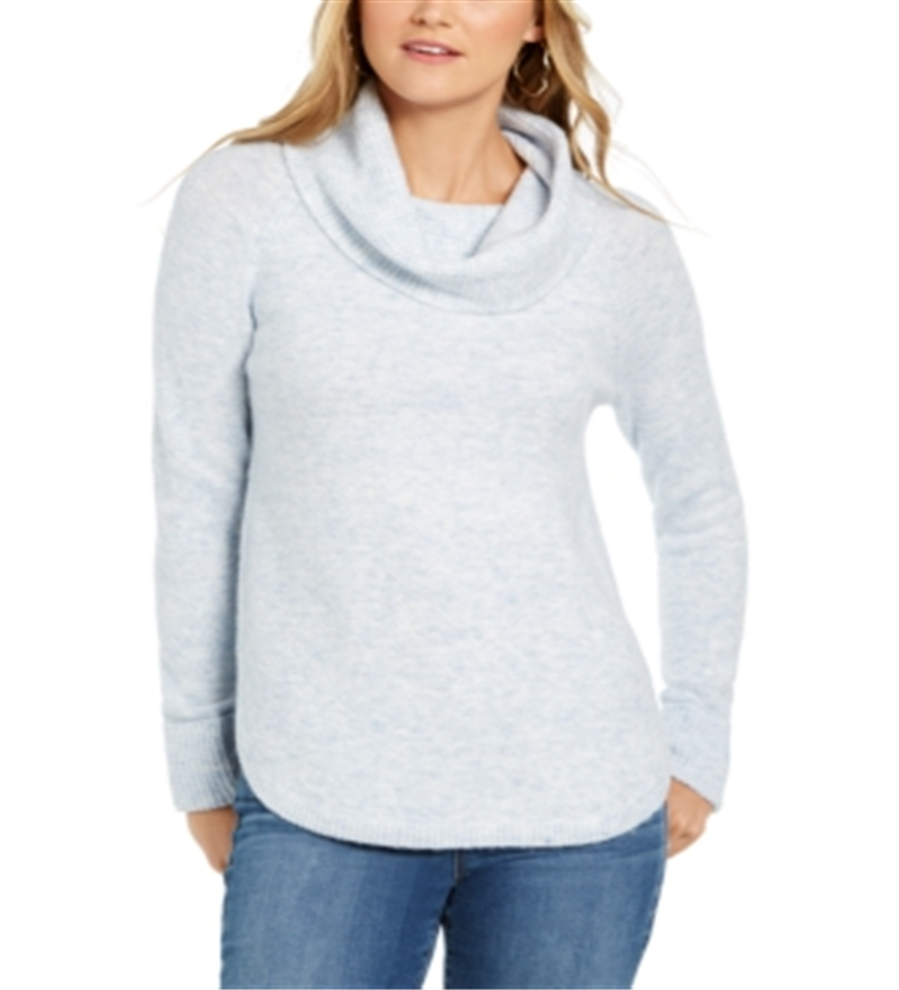 Style & Co Women's Cowlneck Sweater Blue Size Petite XL