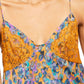 Free People Women's Lace Printed Spaghetti Strap V Neck Tank Top Gold Size X-Small