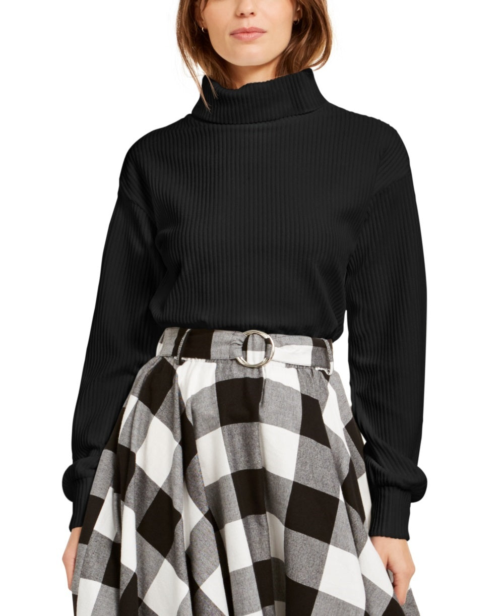 Bar III Women's Cozy Turtleneck Top Black Size XX-Large