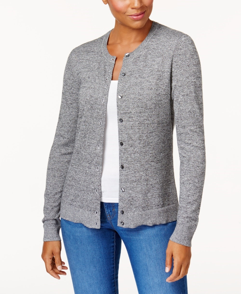Karen Scott Women's Button Down Cardigan White Size Large