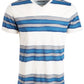 American Rag Men's V Neck Watermark Striped T-Shirt White Size Large