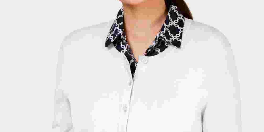 Charter Club Women's Crewneck Cardigan White Size Petite Small