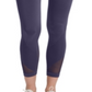 DKNY Women's High Rise Perforated Leggings-Dark Purple Size X-Large