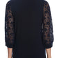 CeCe Women's Lace Sleeve V Neck Cotton Sweater Blue Size Size X-Small