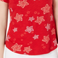 Style & Co Women's Printed V Neck T-Shirt Wine Size Petite Large