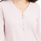 JM Collection Women's Zipper Trim Top Pink Size Petite Medium