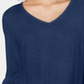 Style & Co Women's Chiffon Hem Top Blue Size Petite M
