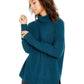 Style & Co Women's Mixed-Stitch Ribbed Turtleneck Tunic Sweater Dark Kale Size X-Small