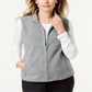 Karen Scott Women's Fleece Zip Front Vest Smoke Blue Size Petite S