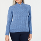 Karen Scott Women's Mock Neck Cable Knit Sweater Blue Size Petite L