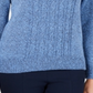 Karen Scott Women's Mock Neck Cable Knit Sweater Blue Size Petite L