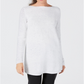 Karen Scott Women's Curved Hem Tunic Sweater White Size PSM
