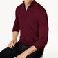 Club Room Men's Quarter Zip Merino Wool Blend Sweater Purple Size Medium
