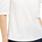 Leyden Women's Crushed Velvet Puff-Sleeve Top White Size Small