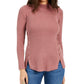 Style & Co Women's Mock Neck Lace-Up Ribbed Knit Sweater Purple Size X-Small